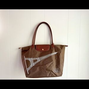 Longchamp Le Pliage Eiffel Tower Tote Bag, Olive